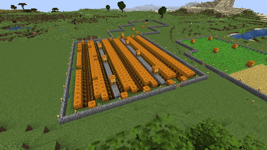 Minecraft（マイクラ）ハードコア農園　カボチャ畑